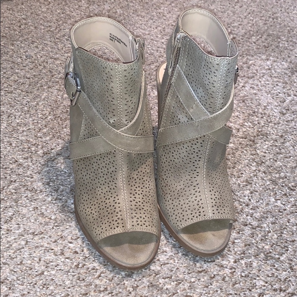 Open toe booties